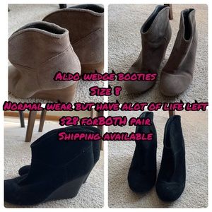 2 pairs of Aldo wedge booties